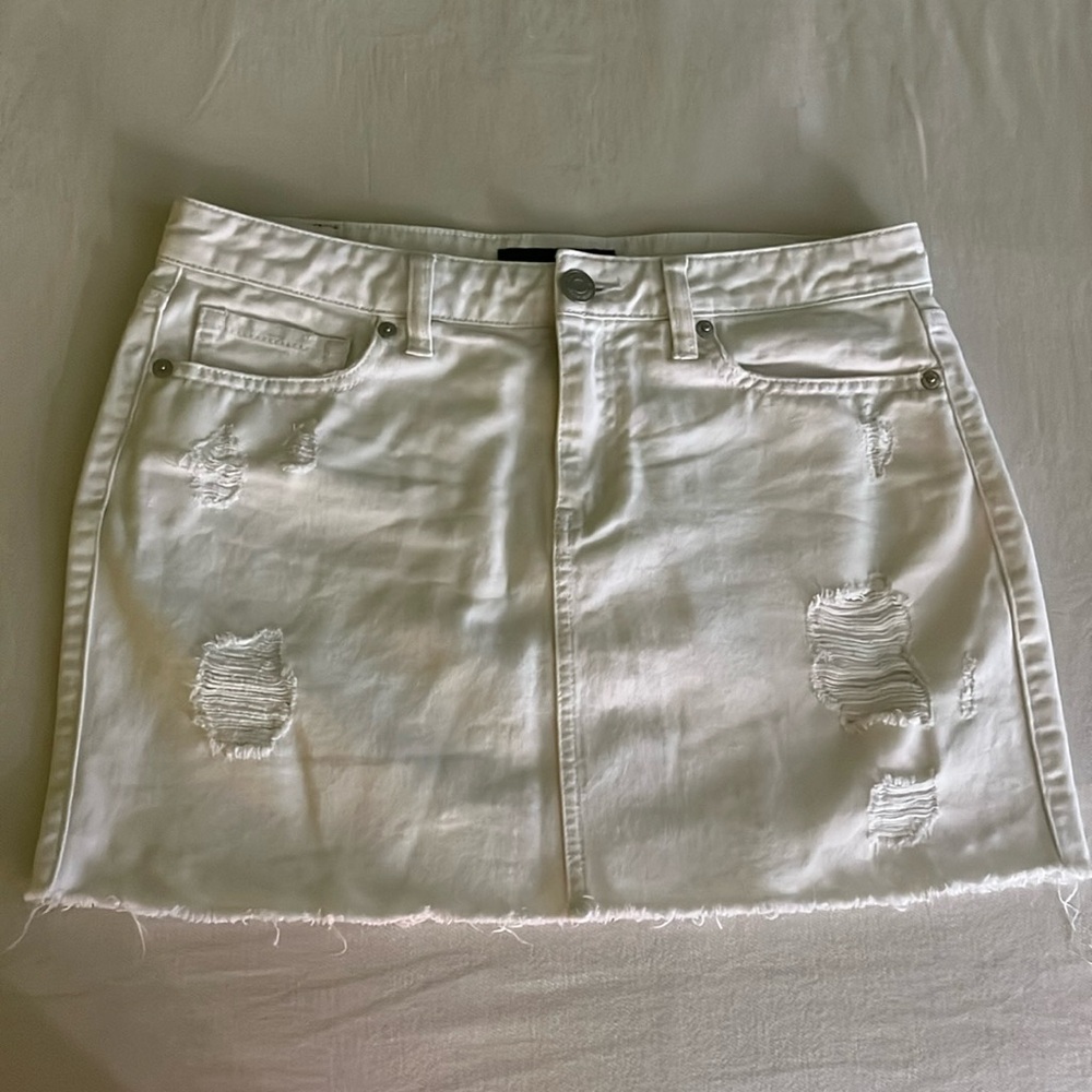 Aeropostale denim mini skirt white